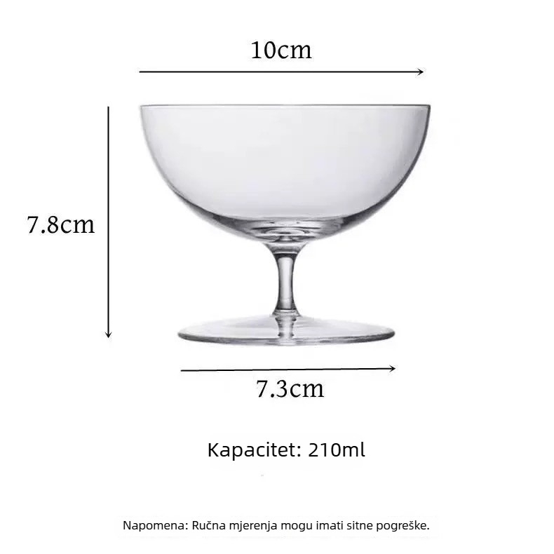 Kimura ultratanka klasična kristalna čaša za koktele s niskim stalkom, kreativna mala čaša za vino 201–300 ml