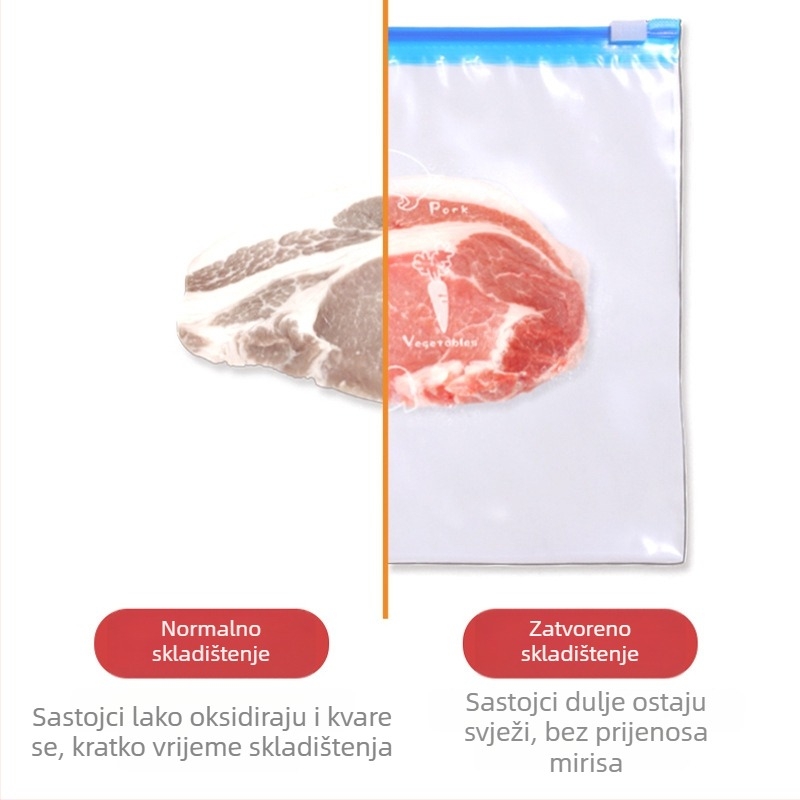 10-komplet set samouzavírnih vrećica za hladnjak, ladični stil, za voće i povrće, plastične vrećice za svježnoću