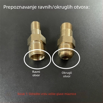Brončani mlaznik za plinski štednjak – dijelovi za modifikaciju plinskog izvora, regulator zraka i raspršivačka mlaznica