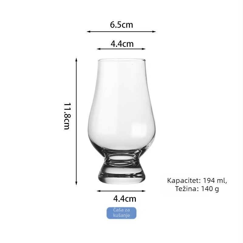 Kristalna čaša za whisky u tulipanu — aromatska degustacijska čaša, 101–200 ml, bez olova, tisak logotipa