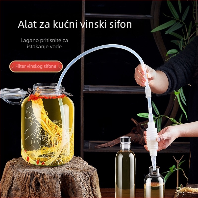 Automatska pumpa za vino s filtrima protiv začepljenja, prehrambene kvalitete, višebojna slamka, namijenjena vinima u staklenkama