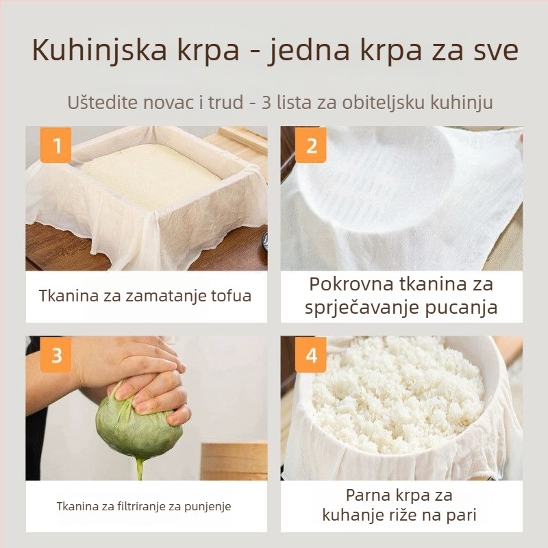 Gaza za filtriranje jogurta, za hladno filtriranje, veliki format, za grčki jogurt i sojino mlijeko