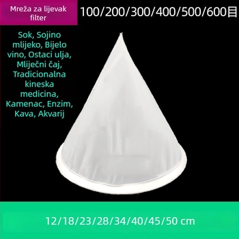Filter za lijevak, mreža 40-600, ultra-fina, gusta mreža za odvajanje taloga, pogodna za kinesku medicinu, sokove, sojino mlijeko i grožđano vino