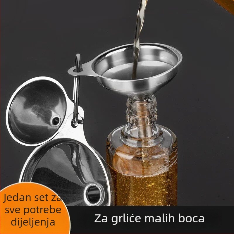 Set mini lijevova za kućnu uporabu, mali promjer nehrđajućeg čelika, lijevak za vino i alkohol, dozator ulja i tekućina za kuhinju