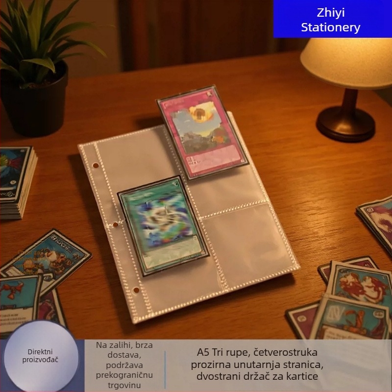A5 fotoalbum s 3 rupama, transparentne stranice s četiri ćelije, dvostrani Polaroid album, umetak za pohranu kartica od 3 inča