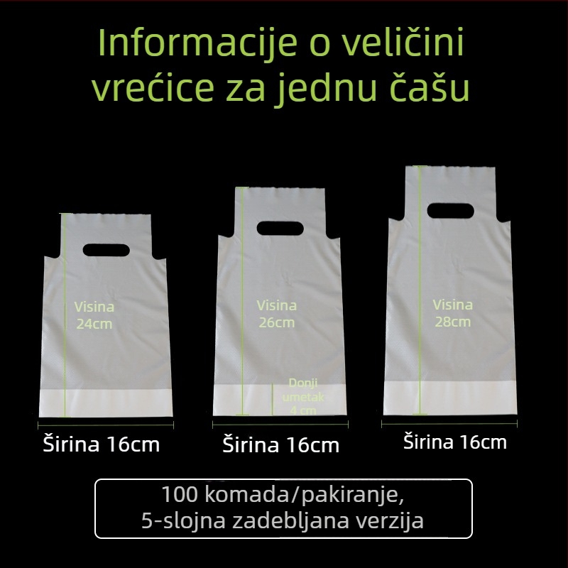 Jače vrećice za pakiranje čaja s mlijekom za jednoručne i dvostruke čaše, vrećice za napitke s otiskom, 100 kom./pak