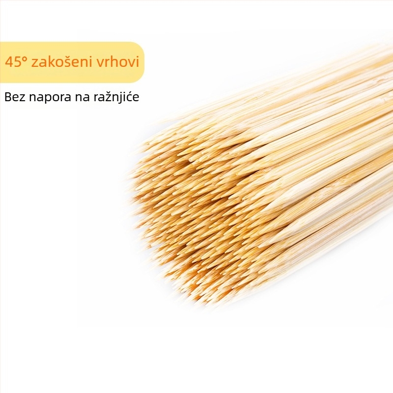 Jednokratni bambus štapići za roštilj, dužina 30 cm, debljina 2,5–4 mm, mogućnost tiska logotipa