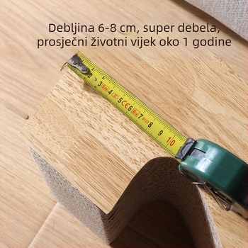 Velika grebalica za mačke od valovitog kartona sa integriranim ležajem, izdržljiva i ne otpušta vlakna