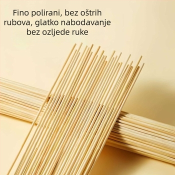 Jednokratni bambus štapići za roštilj, Oden, karamelizirano voće, kobasice i marshmallows