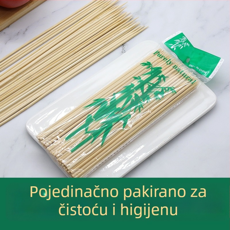 Jednokratni bambus štapići za roštilj, Malatang, Oden i hot dogove — 15–30 cm, 2,5–3,0 mm, biološki razgradivo