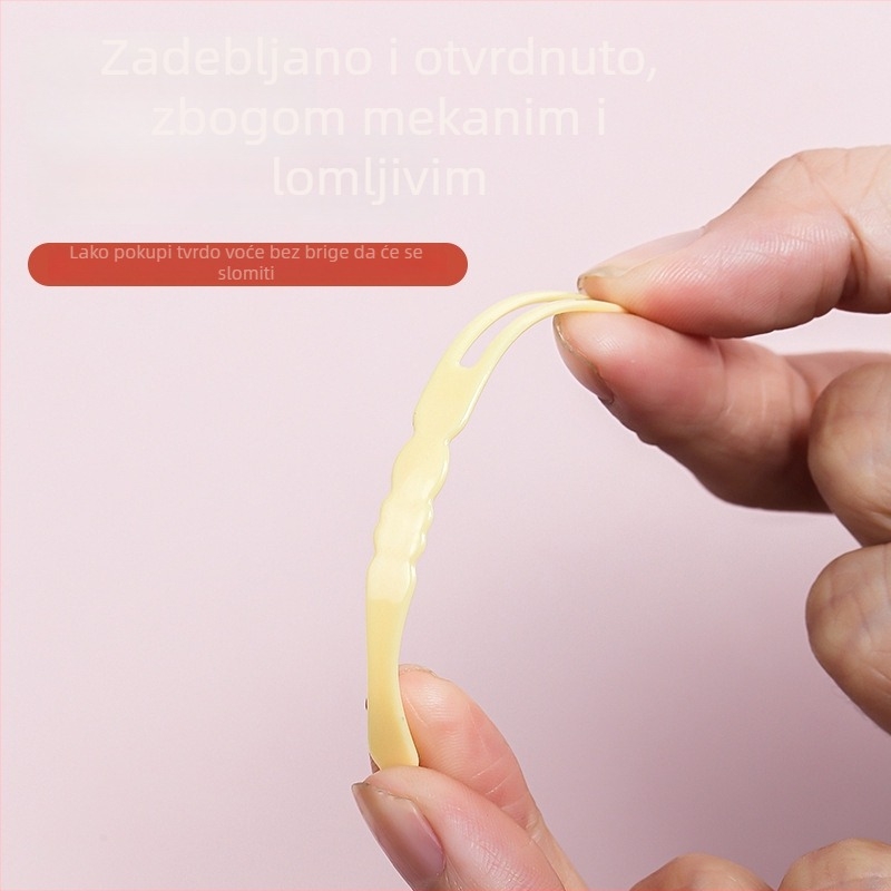 Jednokratne vilice za voće, prozirne debeli plastični vilice, štapići za voće i kolače, kućne vilice u bambus-stilu