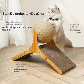 Sisal mačja igračka s gnijezdom i vertikalnim pločom za grebanje, otporna na habanje, bez vlakana, kuglica za grebanje, ekstra velika