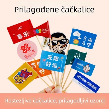 Prilagođene zastavice za štapiće s logom za jela, burgere i deserte