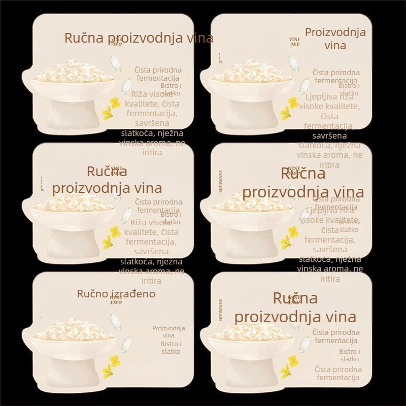 Ručno izrađene naljepnice od osmanthus fermentiranog rižinog vina, 85×60 mm, 50 kom.