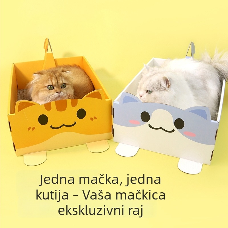 Kutija za grebanje i mačje gnijezdo — izdržljivo, sve-u-jednom mačje leglo za spavanje i igru