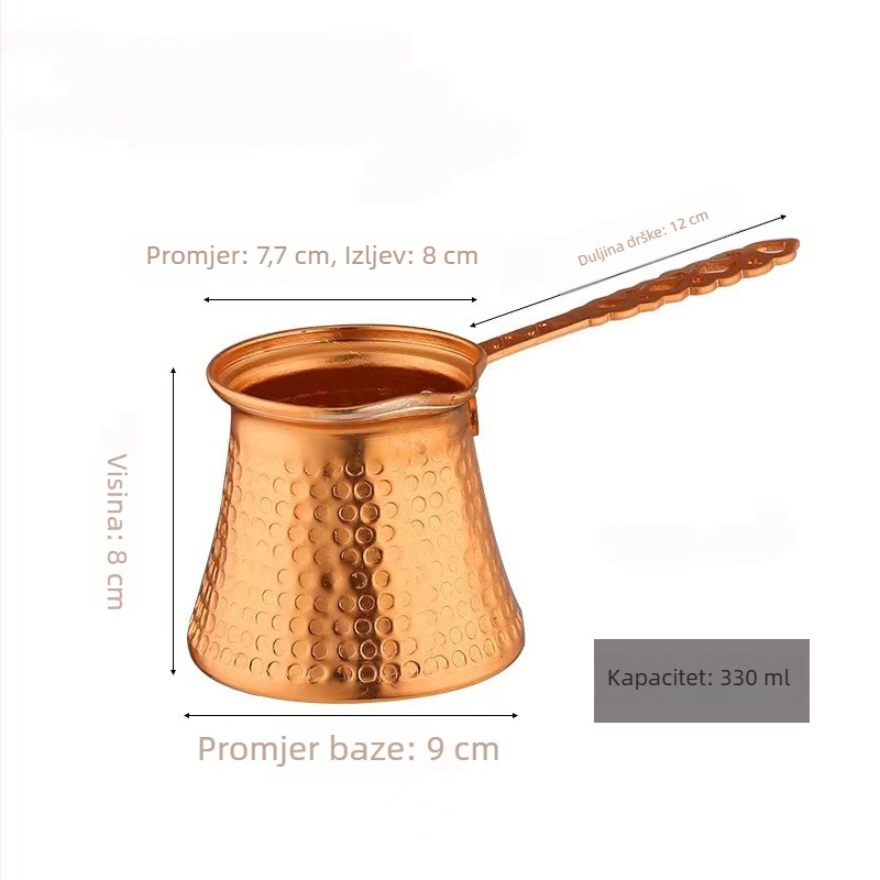 Metalni goblet s bakrenim premazom za bar i koktele, vintage stil točenja, šalice turske kave