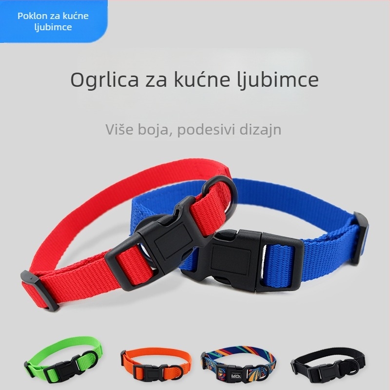 Podesivi poliesterski kaiš za kućne ljubimce s etiketom imena i izdržljivom kopčom oblika D
