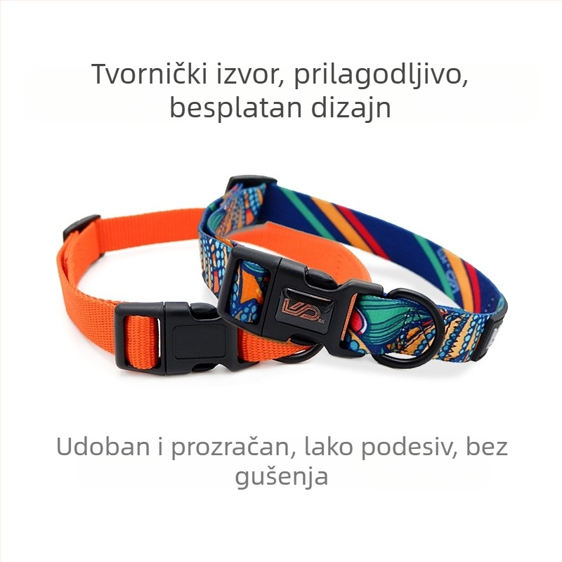 Podesivi poliesterski kaiš za kućne ljubimce s etiketom imena i izdržljivom kopčom oblika D