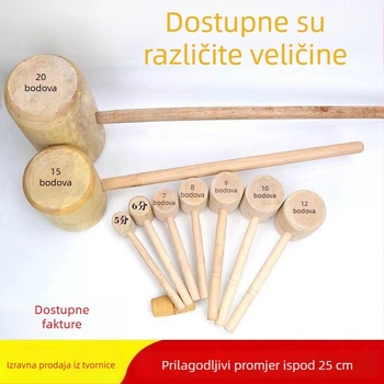 Drveni čekić za stolarske radove, mali drveni čekić, čekić od masivnog drveta, ručno izrađeno