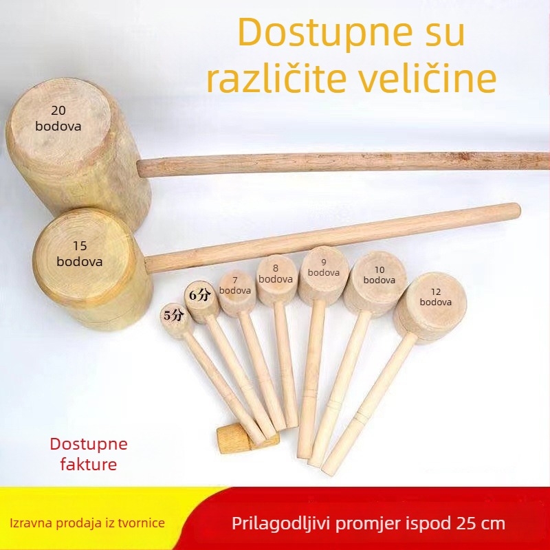 Drveni čekić za stolarske radove, mali drveni čekić, čekić od masivnog drveta, ručno izrađeno