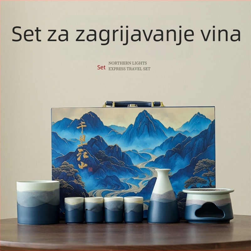 Forbidden City Cultural and Creative keramički grijač vina, japanski stil kompleta za vino – dar za učitelje, starije i klijente, za rođendan i useljenje
