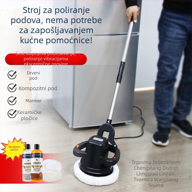 Bežični ručni stroj za poliranje podnih pločica, kompaktnog dizajna, za drvene i keramičke podove