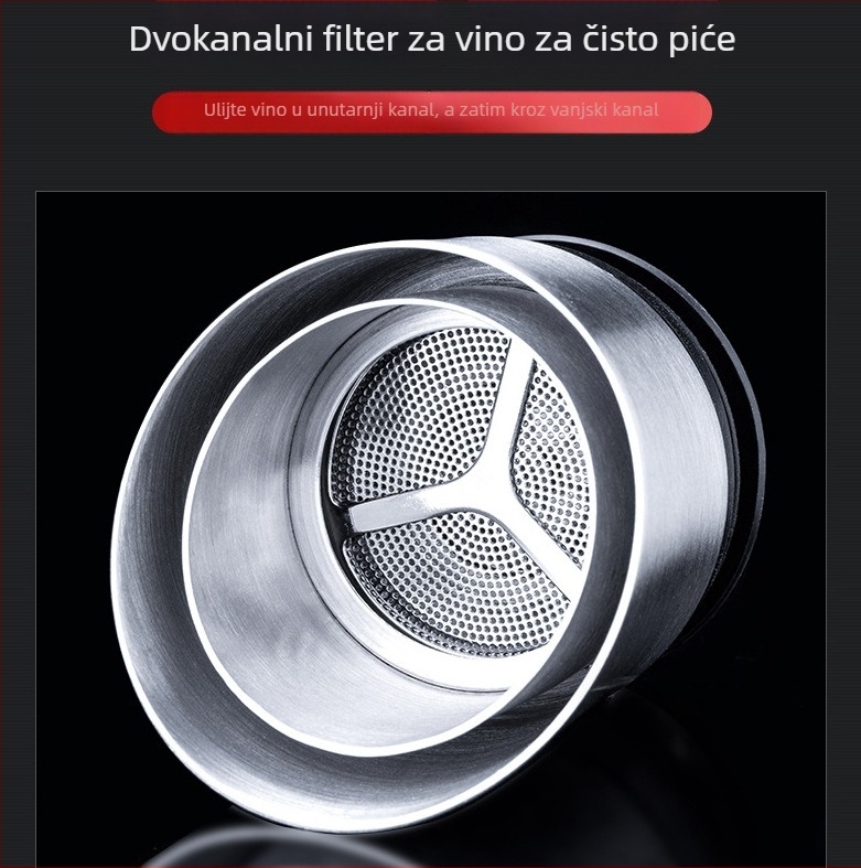 Poklopac za dekanter od 304 nehrđajućeg čelika, vodopadni stil, filtar za vino, kućni dodatak za dekantiranje
