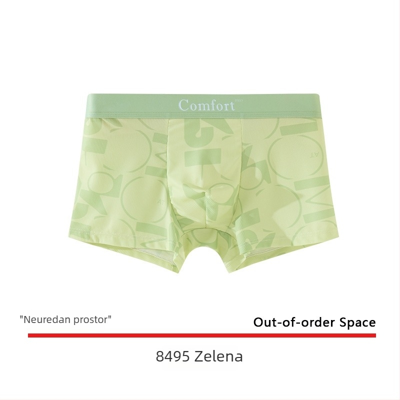 Minimalističke muške gaćice od ice silk, lagane i prozračne za ljeto, srednji pojas, geometrijski uzorak