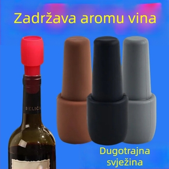 Univerzalna silikonska čep za vino s dvostrukim brtvljenjem