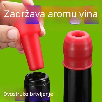 Univerzalna silikonska čep za vino s dvostrukim brtvljenjem