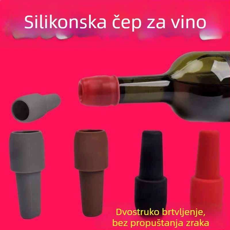 Univerzalna silikonska čep za vino s dvostrukim brtvljenjem
