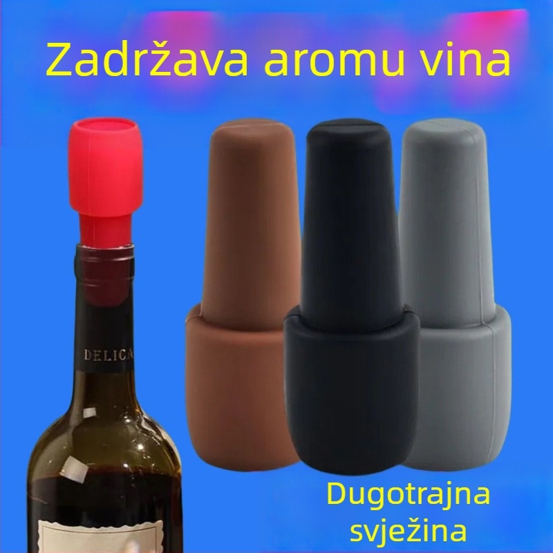 Univerzalna silikonska čep za vino s dvostrukim brtvljenjem