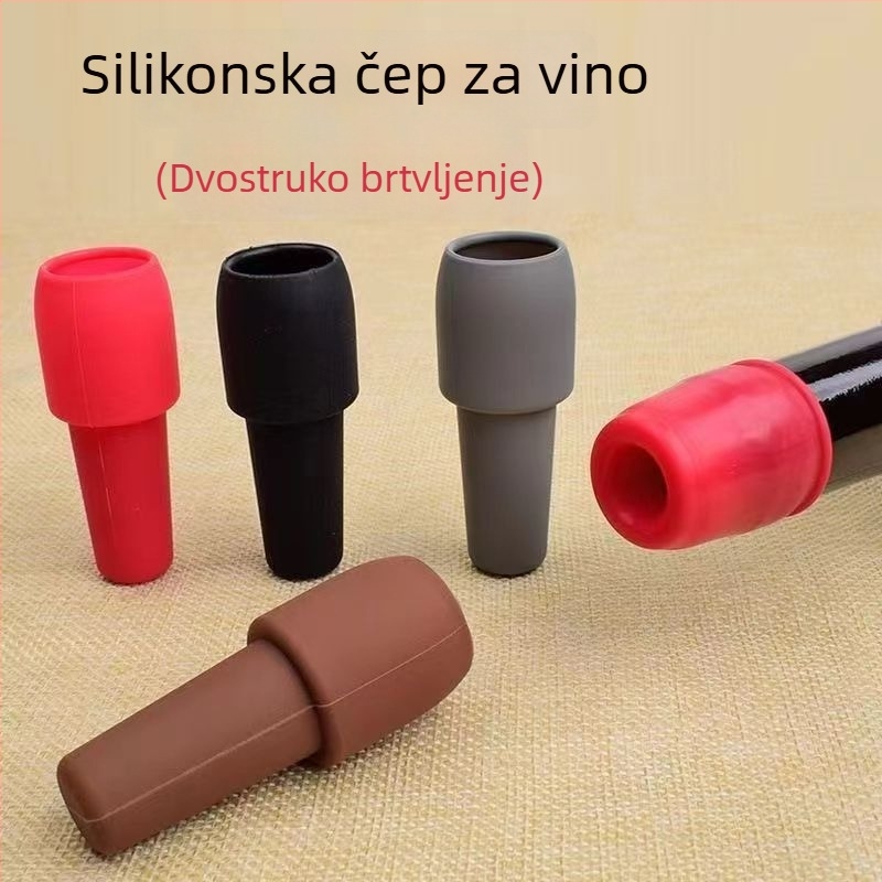 Univerzalna silikonska čep za vino s dvostrukim brtvljenjem