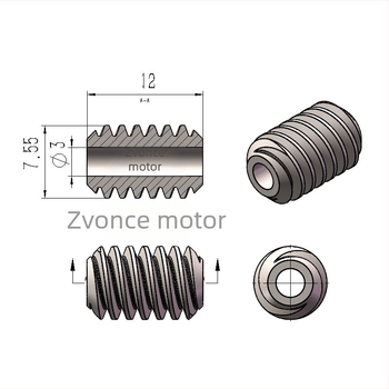 5840-31ZY vretenasti motor s reduktorom, modul 0.5M, motor 555