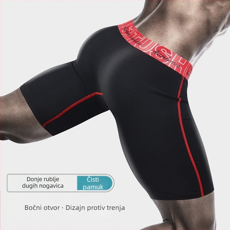 Muške boxerice od 100% pamuka, s produženom dužinom, prozračne sportske gaćice