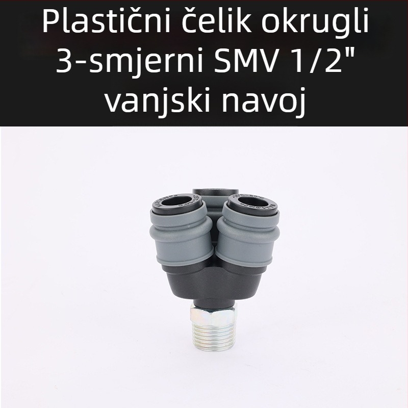Plastično-čelični samouzključujući brzi spoj za pneumatske sustave, kružni Tee i kružni dvostruki spoj za pištolje s zrakom, crijeva, pumpe i kompresore