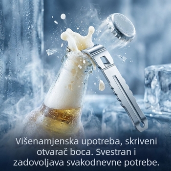 AMOER automatski višenamjenski otvarač za konzerve i boce, prijenosni ABS dizajn, pogodna za napitke, voće i meso