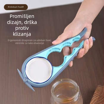 Višenamjenski četiri u jedan otvarač za konzerve i boce – kućna kuhinja, kreativni dizajn otvarača za poklopce, protuklizna ručka