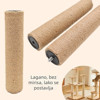 Stup za grebanje mačaka sa stablom za penjanje i konopnim užetom — izdržljiva mačja igračka