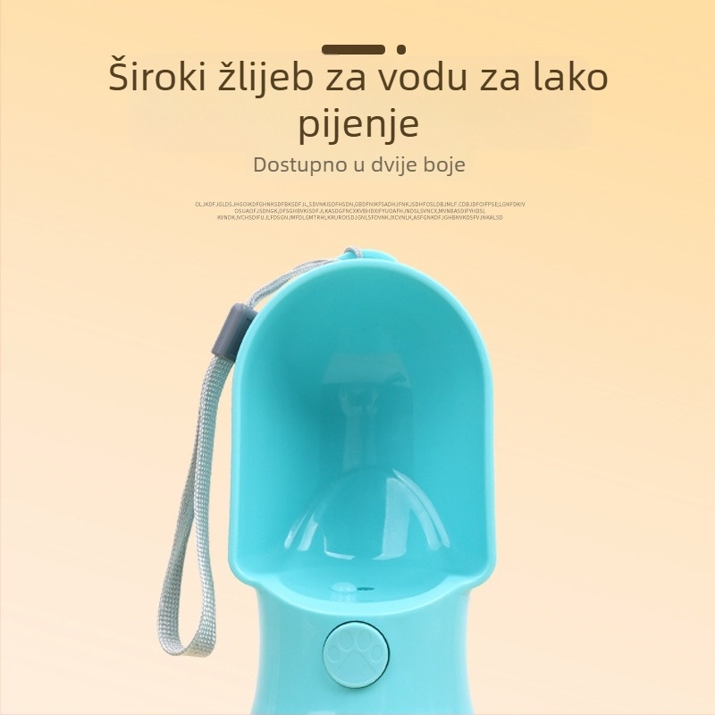 Prijenosna boca za vodu za kućne ljubimce, 2u1 s ugrađenim spremnikom za hranu