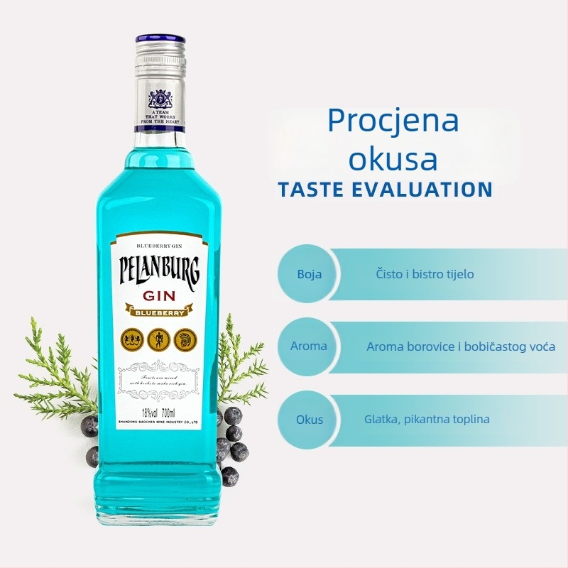 Gin s okusom borovnica za Long Island Iced Tea, 700 ml, 18% ABV
