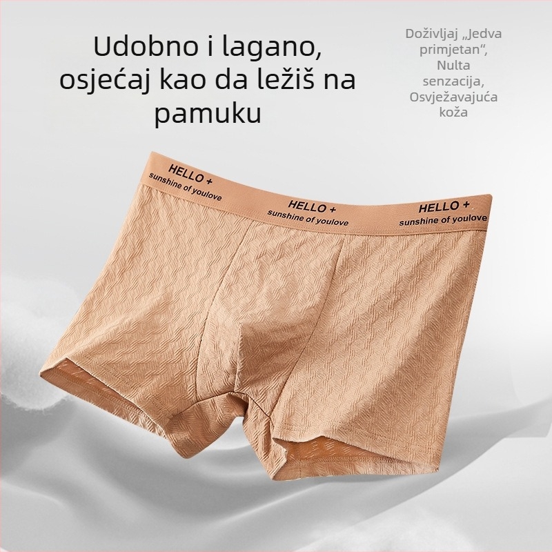 Muške bokserice od 100% pamuka, prozračan jacquard, antibakterijske, srednji struk, velika veličina