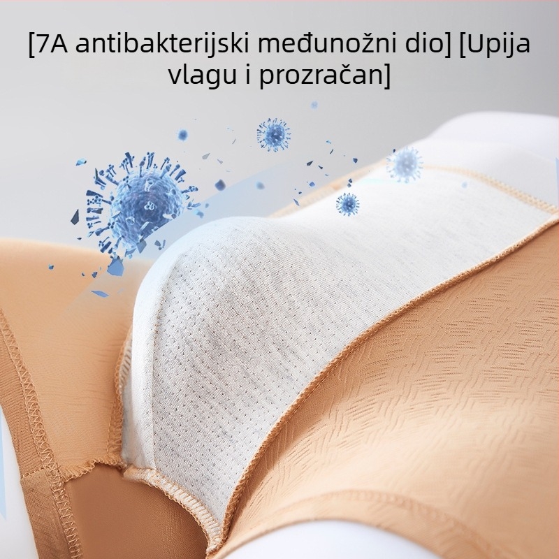 Muške bokserice od 100% pamuka, prozračan jacquard, antibakterijske, srednji struk, velika veličina