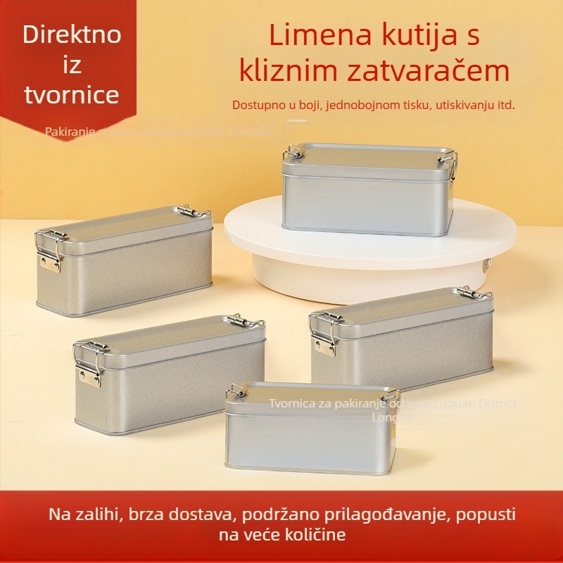 Dvostruko kopčana metalna kutija za tiramisu, tradicionalne slastice i ananas kolač, kutija za čaj