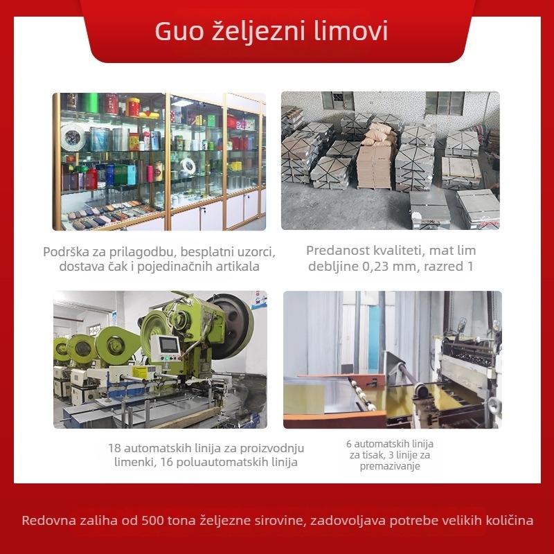 Matna limena kutija za čajne listiće, pravokutna kutija za razglednice i organizator za ukosnice