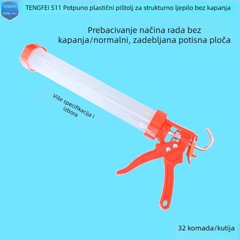 Pistolj za ljepilo 590 ml za strukturna ljepila, bez kapanja, metalno kućište