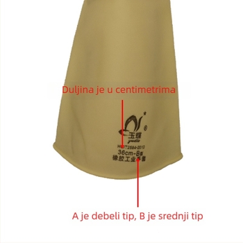 Jade Butterfly Latex rukavice, produžne i debeli, otporni na kiseline i baze, kemijski otporne, protiv zagađenja, bez praška, za vodni i teški industrijski sektor