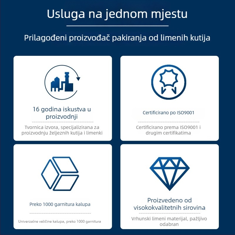 Kvadratna metalna kutija s magnetom za kuhinjsku pohranu – bomboni, čaj, suho voće