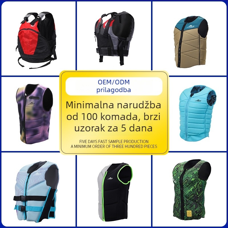Prilagodljivi odrasli prsluk za spašavanje s visokim plivnim svojstvima, Neopren i EPE/PVC pjena, za ribolov i morsku uporabu, mogućnost tiskanja logotipa
