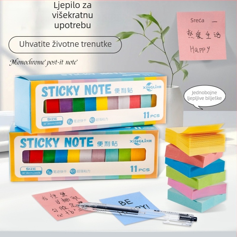 Set 11 boja mini ljepljivih bilježnica i indeksnih kartica, šarene trake za bilješke, 1100 komada